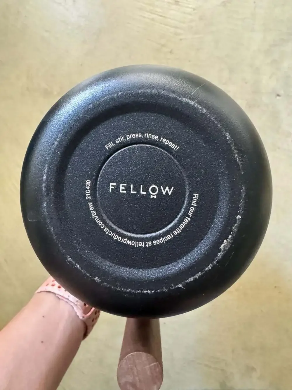 Fellow Clara French Press Matte Black with Walnut Handle gently used